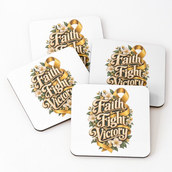 Item preview, Faith Fight Victory Vintage Ribbon Cancer Survivor Motivation designed and sold by UniversPlant | Blooming with Hope.