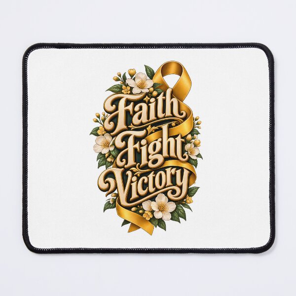 Item preview, Faith Fight Victory Vintage Ribbon Cancer Survivor Motivation designed and sold by UniversPlant | Blooming with Hope.