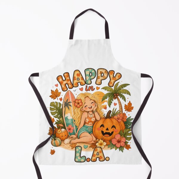 Item preview, Happy in Los Angeles Tropical Autumn Pumpkin Halloween designed and sold by TheChalkyFox.