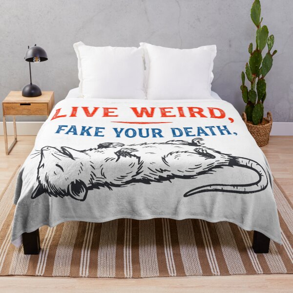 Item preview, Title: Live Weird Fake Your Death Funny Opossum designed and sold by LOVEARTDESIGN.