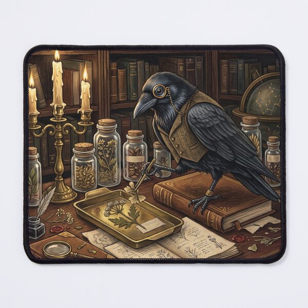 Item preview, Naturalist Raven in Antique Study - Dark Academia Storybook Notebook designed and sold by MissoStudio.
