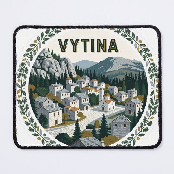 Item preview, Vytina Village Greece Sticker designed and sold by Imaginarium of Chaos falcon88 .