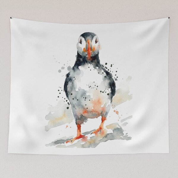 Item preview, Puffin, Black Splatter on White designed and sold by caracatita75.