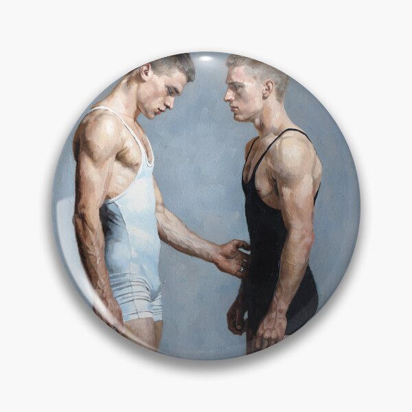 Item preview, Intimate Wrestlers Stare – Classical Homoerotic Art designed and sold by gayishdesign.