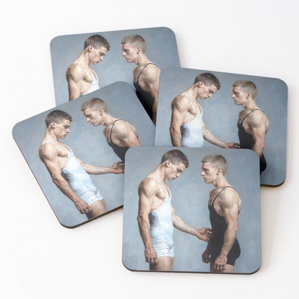 Item preview, Intimate Wrestlers Stare – Classical Homoerotic Art designed and sold by gayishdesign.