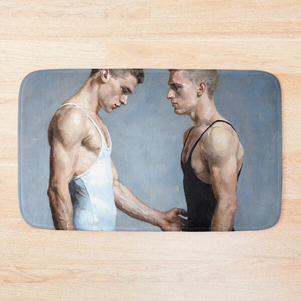Item preview, Intimate Wrestlers Stare – Classical Homoerotic Art designed and sold by gayishdesign.