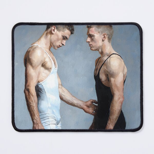 Item preview, Intimate Wrestlers Stare – Classical Homoerotic Art designed and sold by gayishdesign.