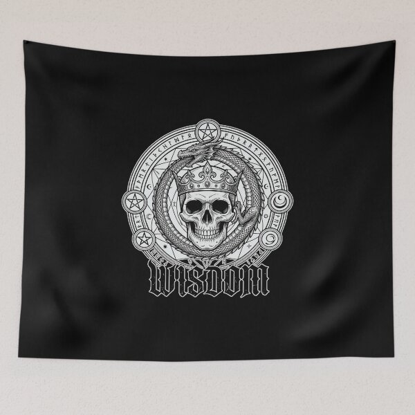 Item preview, Wisdom Crowned Skull Pentagram Occult Dark Art designed and sold by mulliere.
