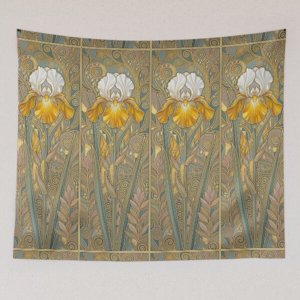 Item preview, Iris Butter and Sugar: Art Nouveau Vienna Secession Botanical Fine Art Print designed and sold by FreiherrPK.