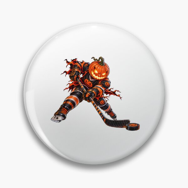 Artikelvorschau, Halloween-Kürbis-Eishockeyspieler in Aktion entworfen und verkauft von PRINTIONAL.