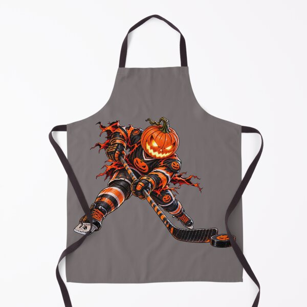 Item preview, Halloween Pumpkin Ice Hockey Player in Action designed and sold by PRINTIONAL.