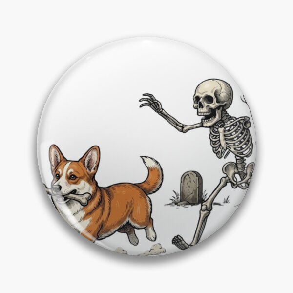 Item preview, Skeleton Chasing Corgi With Bone designed and sold by haitrieuic96.