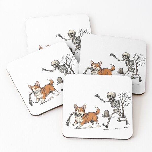 Item preview, Skeleton Chasing Corgi With Bone designed and sold by haitrieuic96.