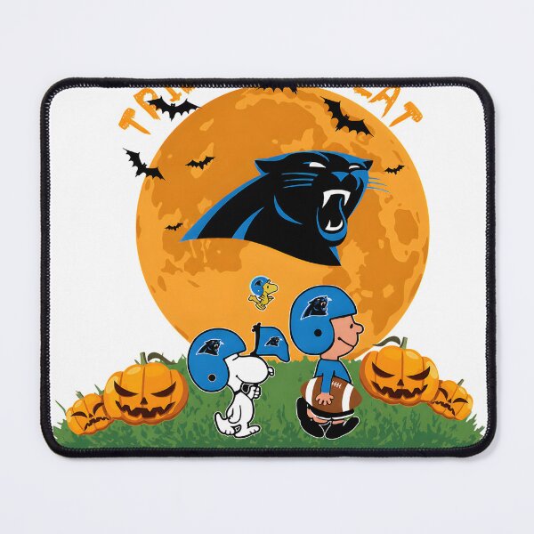 Item preview, Carolina Panthers Snoopy Charlie Brown Halloween Trick Treat Moon designed and sold by Kech-Stoore.