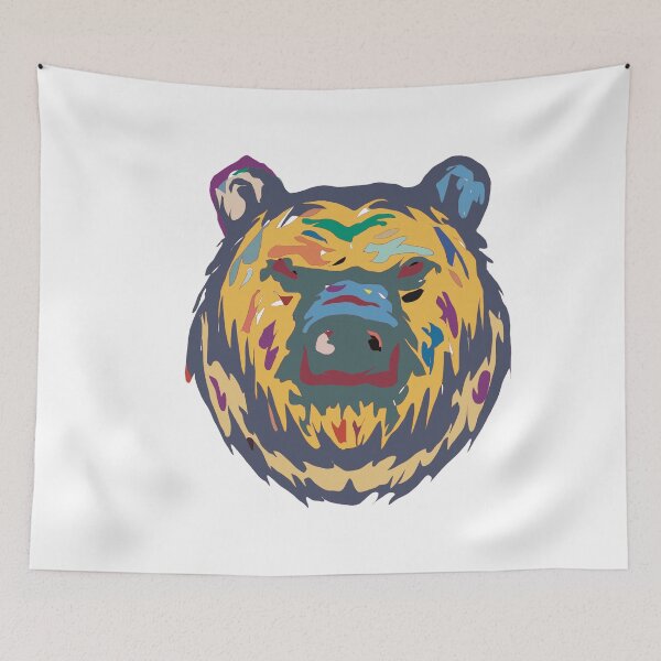 Item preview, Brown & Yellow Bear Face - Abstract Wildlife Mosaic Art designed and sold by iampaulmorris.