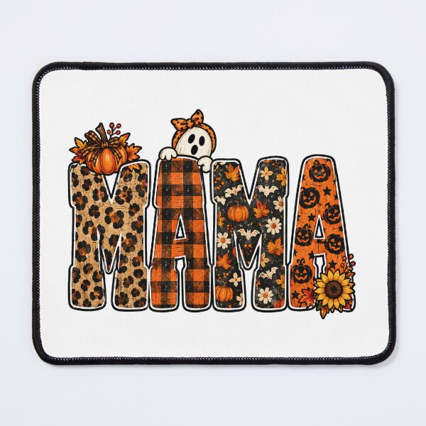 Item preview, Fall Halloween Mama – Leopard Plaid Pumpkin Ghost Mom Design designed and sold by CreativeNest Prints.