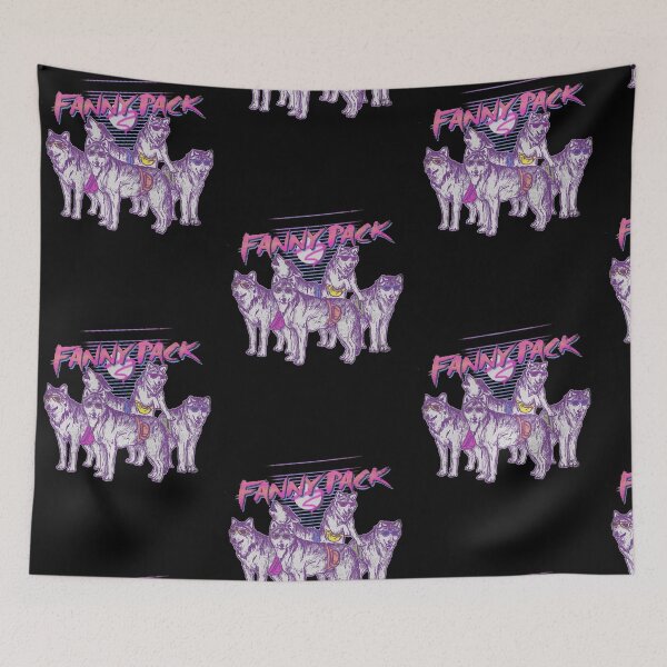 Item preview, Funny Retro 1980s Wolves Wearing Fanny Packs designed and sold by NoemiRiel.