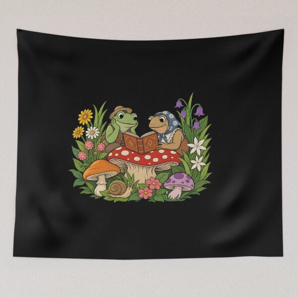 Item preview, Cute Frog And Turtle Reading Together Mushroom Woodland designed and sold by Aniverlia.