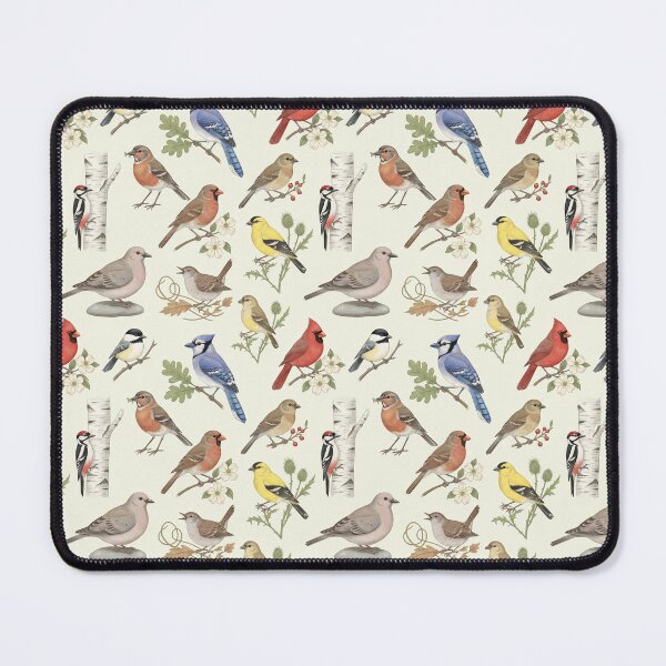Item preview, North American Songbirds & Blossoms – Decorative Backyard Wildlife Seamless Pattern designed and sold by The Digital Compass.
