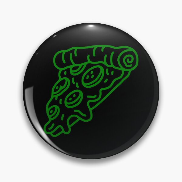 Item preview, Green Doodle Pepperoni Pizza Slice Design designed and sold by pattern-archive.