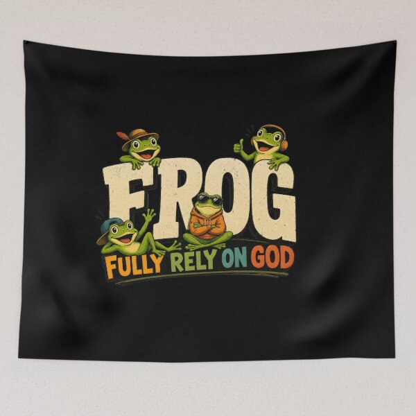 Item preview, Fully Rely On God Funny Frog Christian Faith Humor designed and sold by Aniverlia.