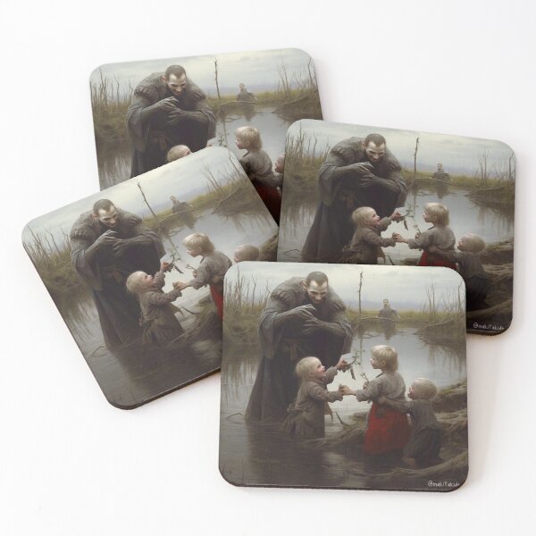 Item preview, Children playing in a river with a witch doctor designed and sold by Mente Creativa.