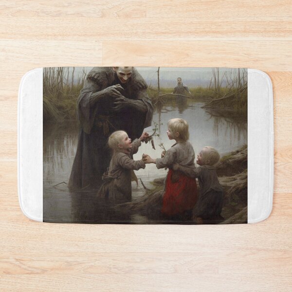 Item preview, Children playing in a river with a witch doctor designed and sold by Mente Creativa.