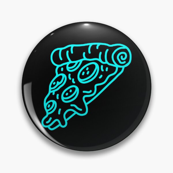 Item preview, Cyan Doodle Pepperoni Pizza Slice Design designed and sold by pattern-archive.