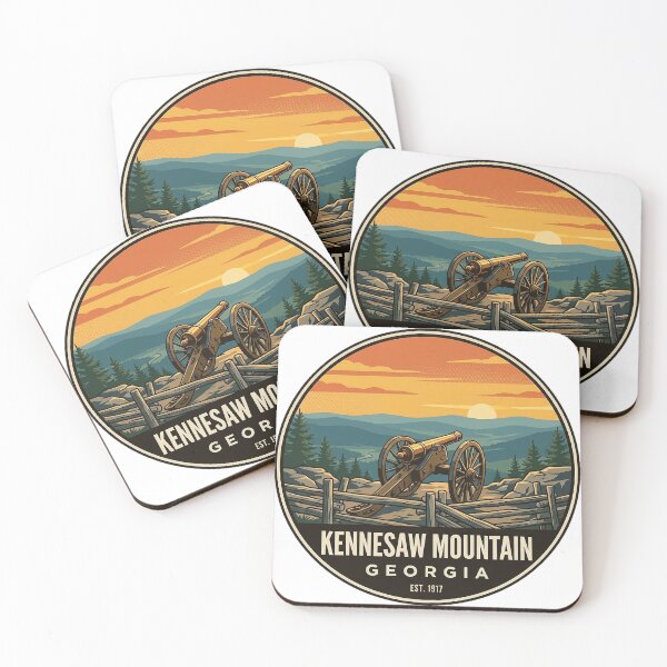 Item preview, Kennesaw Mountain Cannon Sunset Circle Badge Sticker designed and sold by DetourDgn.
