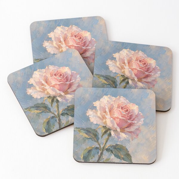 Item preview, Impressionist Pink Rose Oil Painting designed and sold by Rahma-yehia23.