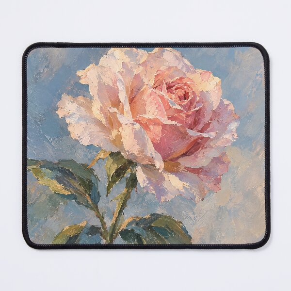 Item preview, Impressionist Pink Rose Oil Painting designed and sold by Rahma-yehia23.