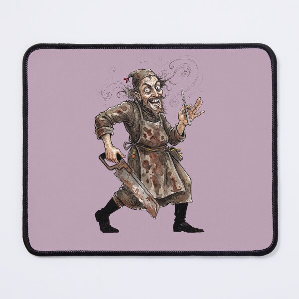 Item preview, The 300% Mortality Rate: Mad Victorian Barber Surgeon Art Print designed and sold by FreiherrPK.