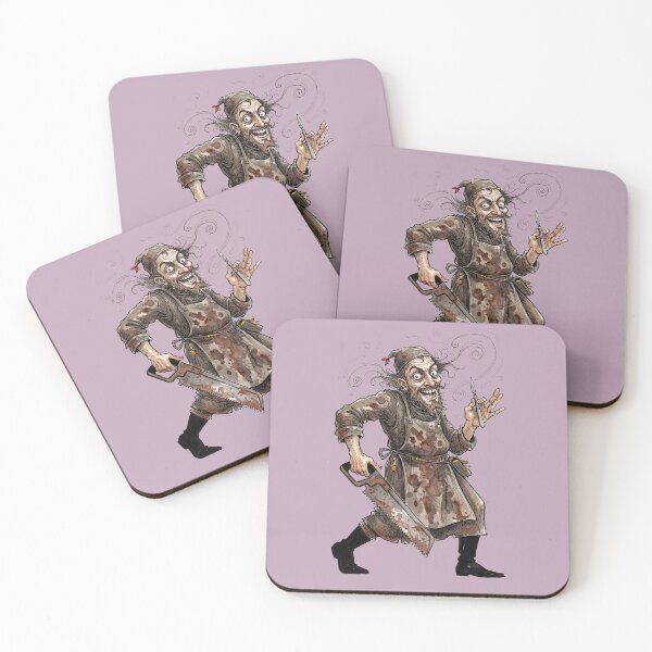 Item preview, The 300% Mortality Rate: Mad Victorian Barber Surgeon Art Print designed and sold by FreiherrPK.