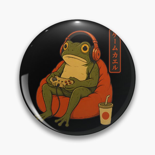 Item preview, Funny Frog Gamer Playing Video Games Japanese Gaming designed and sold by Aniverlia.