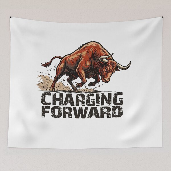 Item preview, Charging Bull Strength Moving Forward designed and sold by tollaru.