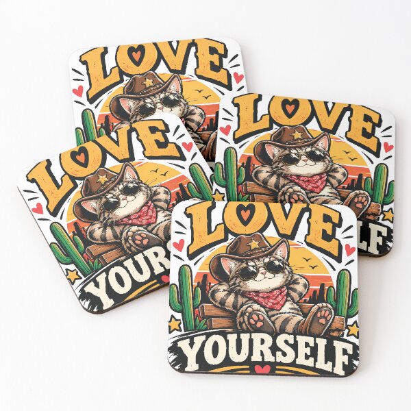 Item preview, Love Yourself Cowboy Cat T-Shirt – Cute Self Love Western Cat Graphic Tee designed and sold by Artimax-Studio.