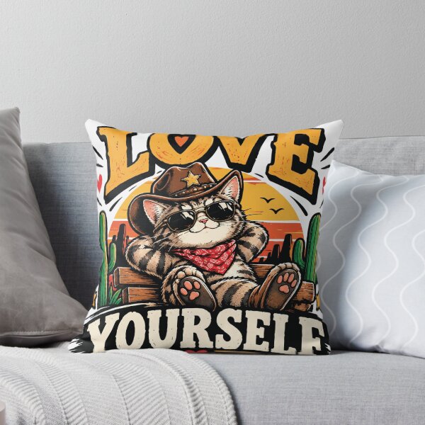 Item preview, Love Yourself Cowboy Cat T-Shirt – Cute Self Love Western Cat Graphic Tee designed and sold by Artimax-Studio.