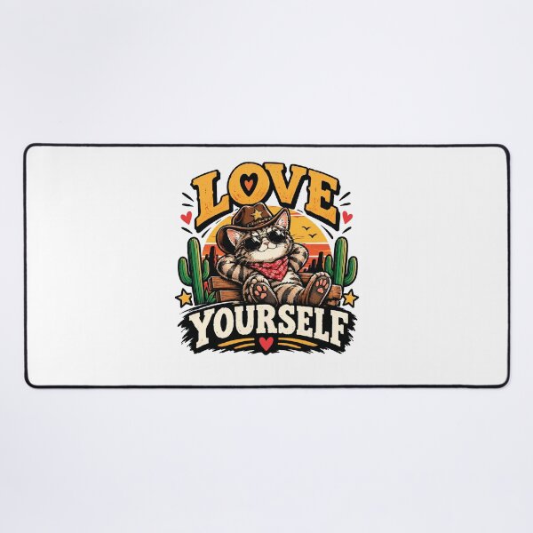 Item preview, Love Yourself Cowboy Cat T-Shirt – Cute Self Love Western Cat Graphic Tee designed and sold by Artimax-Studio.