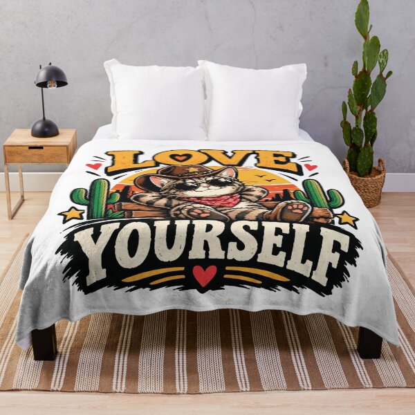 Item preview, Love Yourself Cowboy Cat T-Shirt – Cute Self Love Western Cat Graphic Tee designed and sold by Artimax-Studio.