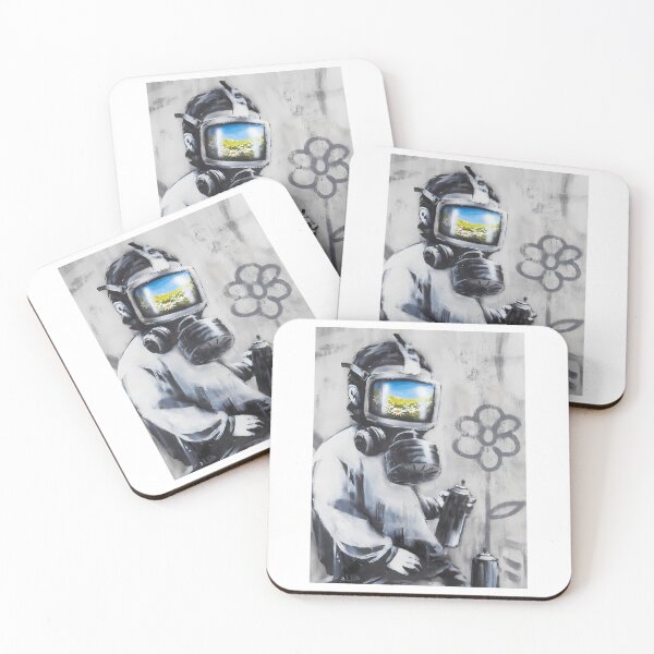 Item preview, Banksy Gas Mask Boy Art designed and sold by emmons-ulrike.