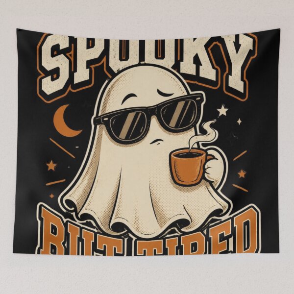 Item preview, Spooky But Tired Ghost Coffee Halloween designed and sold by Hayir Design.