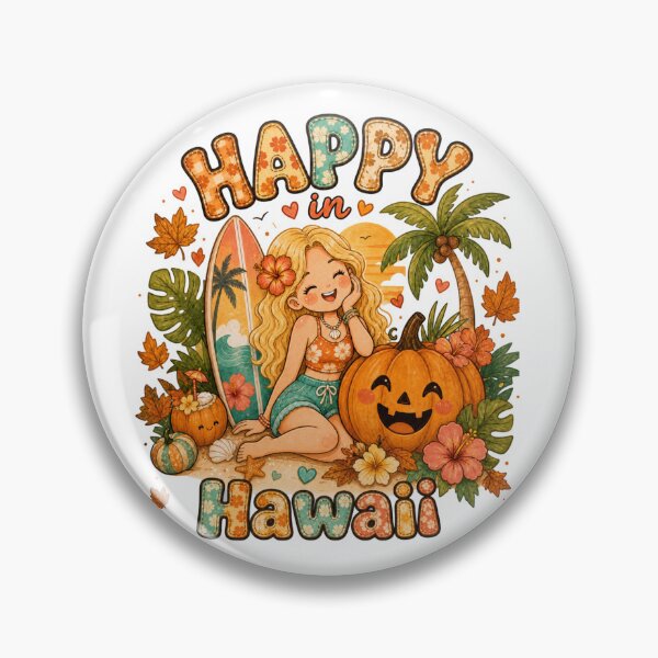 Item preview, Cute Hawaii Fall Pumpkin Surfboard Aloha Beach Aesthetic designed and sold by TheChalkyFox.