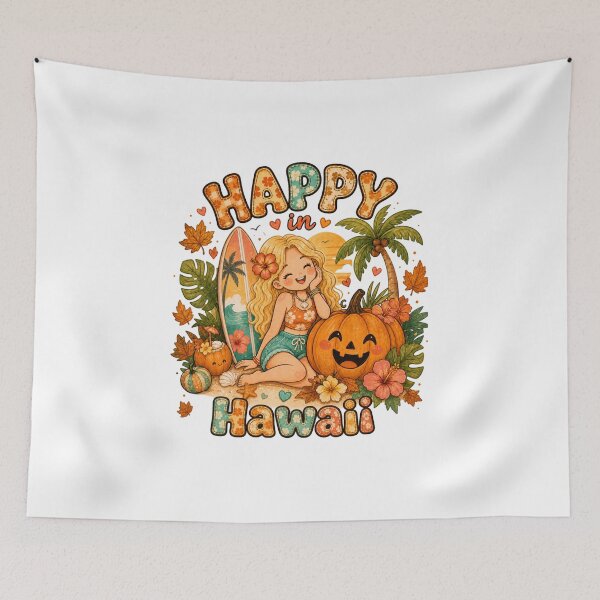 Item preview, Cute Hawaii Fall Pumpkin Surfboard Aloha Beach Aesthetic designed and sold by TheChalkyFox.