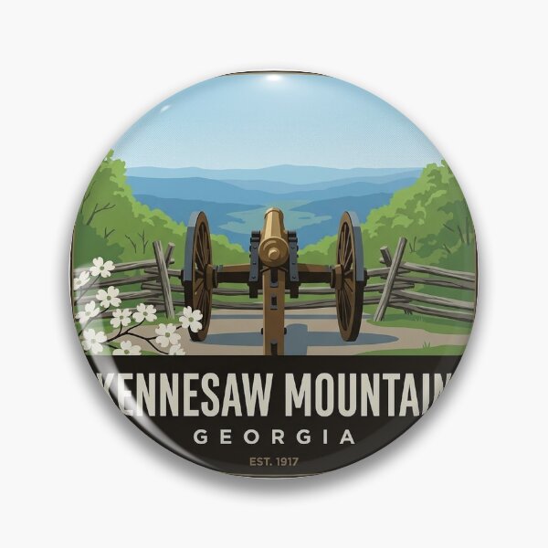 Artikelvorschau, Kennesaw Mountain Cannon Spring Dogwood Badge Sticker entworfen und verkauft von DetourDgn.