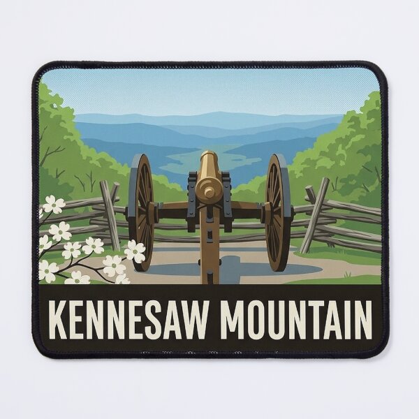 Item preview, Kennesaw Mountain Cannon Spring Dogwood Badge Sticker designed and sold by DetourDgn.