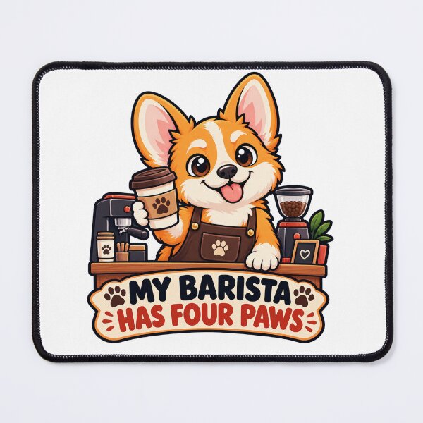 Item preview, Corgi Barista Four Paws Cafe designed and sold by OLIVER-AGOUR.