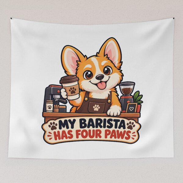 Item preview, Corgi Barista Four Paws Cafe designed and sold by OLIVER-AGOUR.