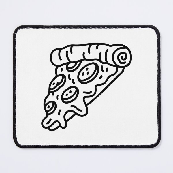 Item preview, Black Doodle Pepperoni Pizza Slice Design designed and sold by pattern-archive.