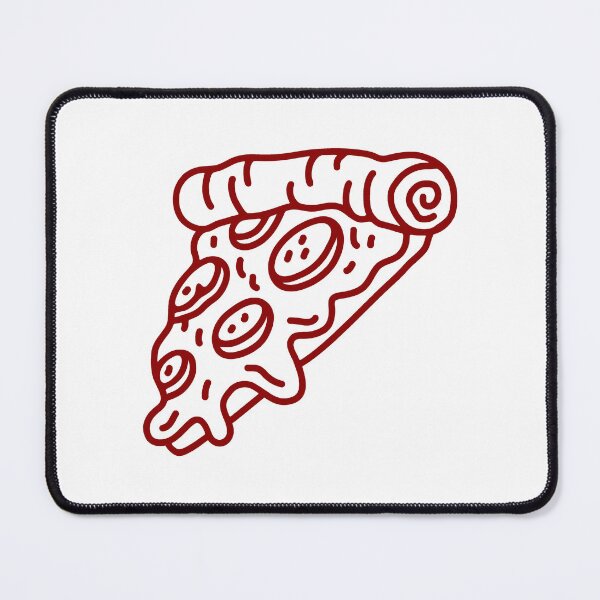 Item preview, Dark Red Doodle Pepperoni Pizza Slice Design designed and sold by pattern-archive.