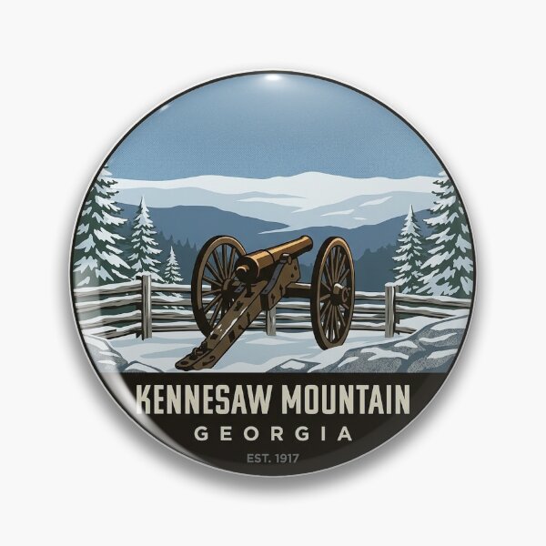 Artikelvorschau, Kennesaw Mountain Cannon Winter Circle Badge Sticker entworfen und verkauft von DetourDgn.